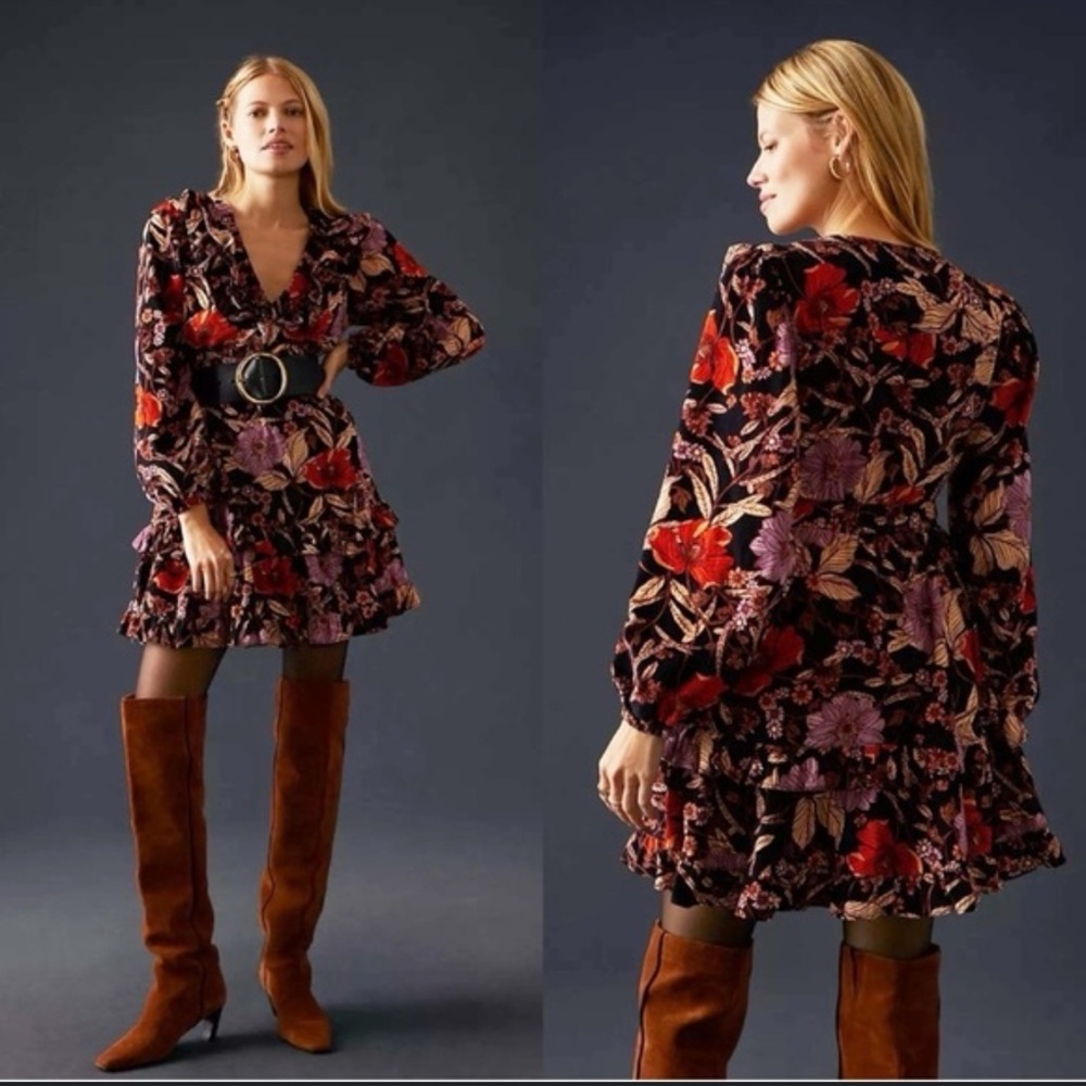 Anthropologie Pilcro Tiered Corduroy Dress
